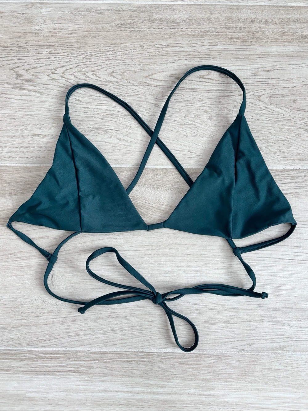 Lovers + Friends Talk About It Top Bikini Swimsuit Top Forest Green Size Large